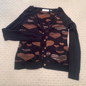 Anthro cardi intarsia heart